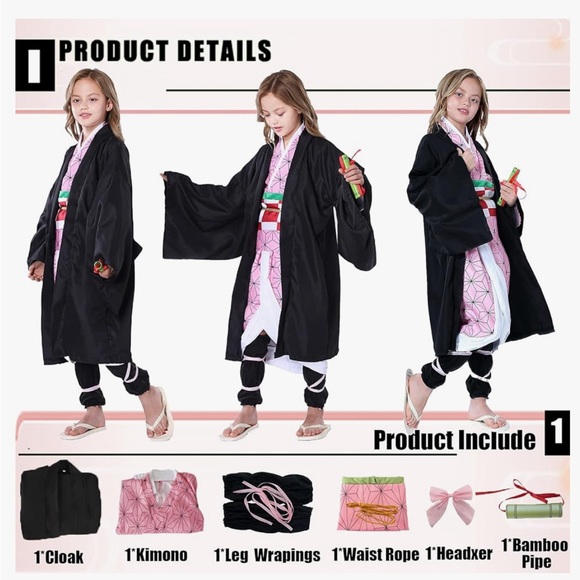 Adult XL Anime Cosplay Kimono Costume - Halloween/Convention Ready - Picture 5 of 5